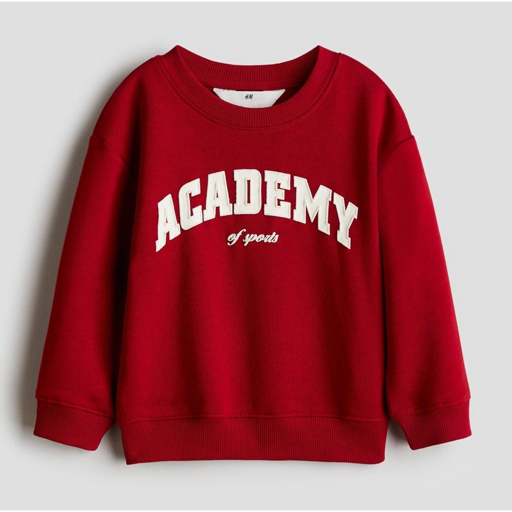 HM Kids Red Academy of Sports Graphic Pullover Sweatshirt Size 8-10Y